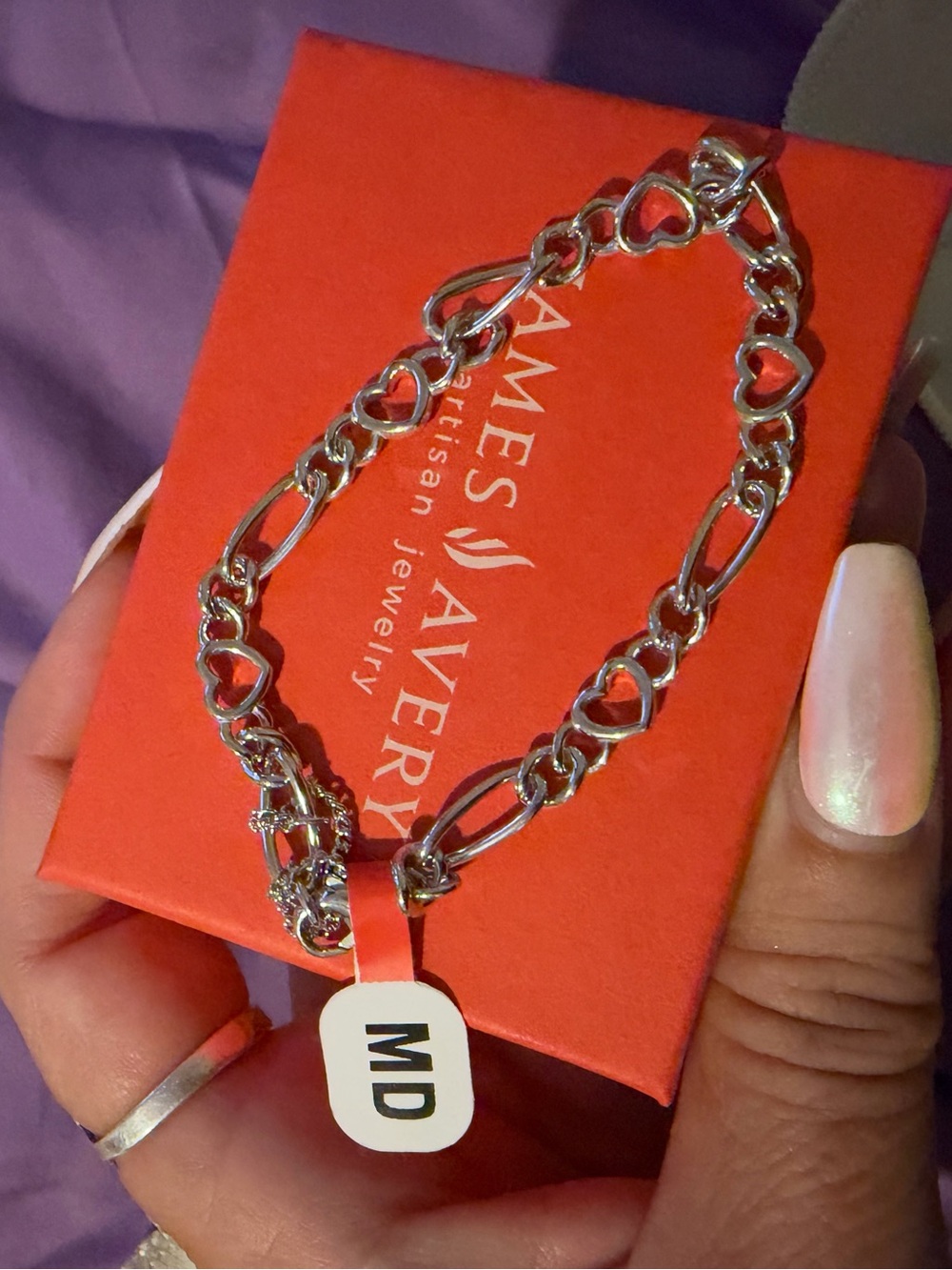 James Avery Silver Heart Link Bracelet - Silver